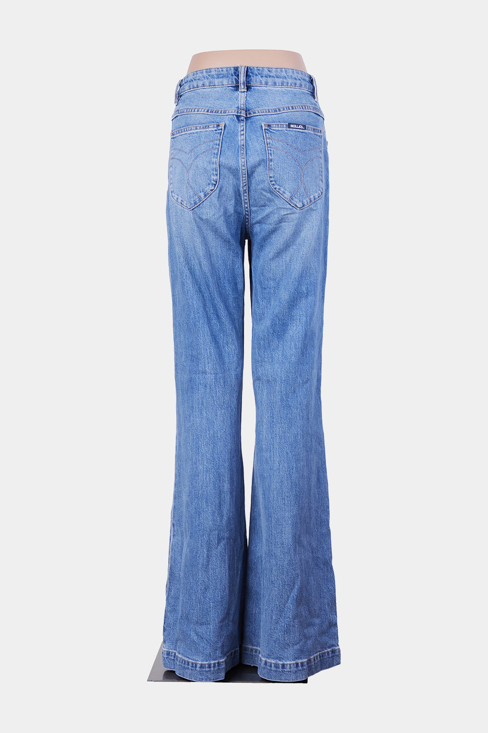 ROLLAS Blue Faded High Waist Flared Jeans