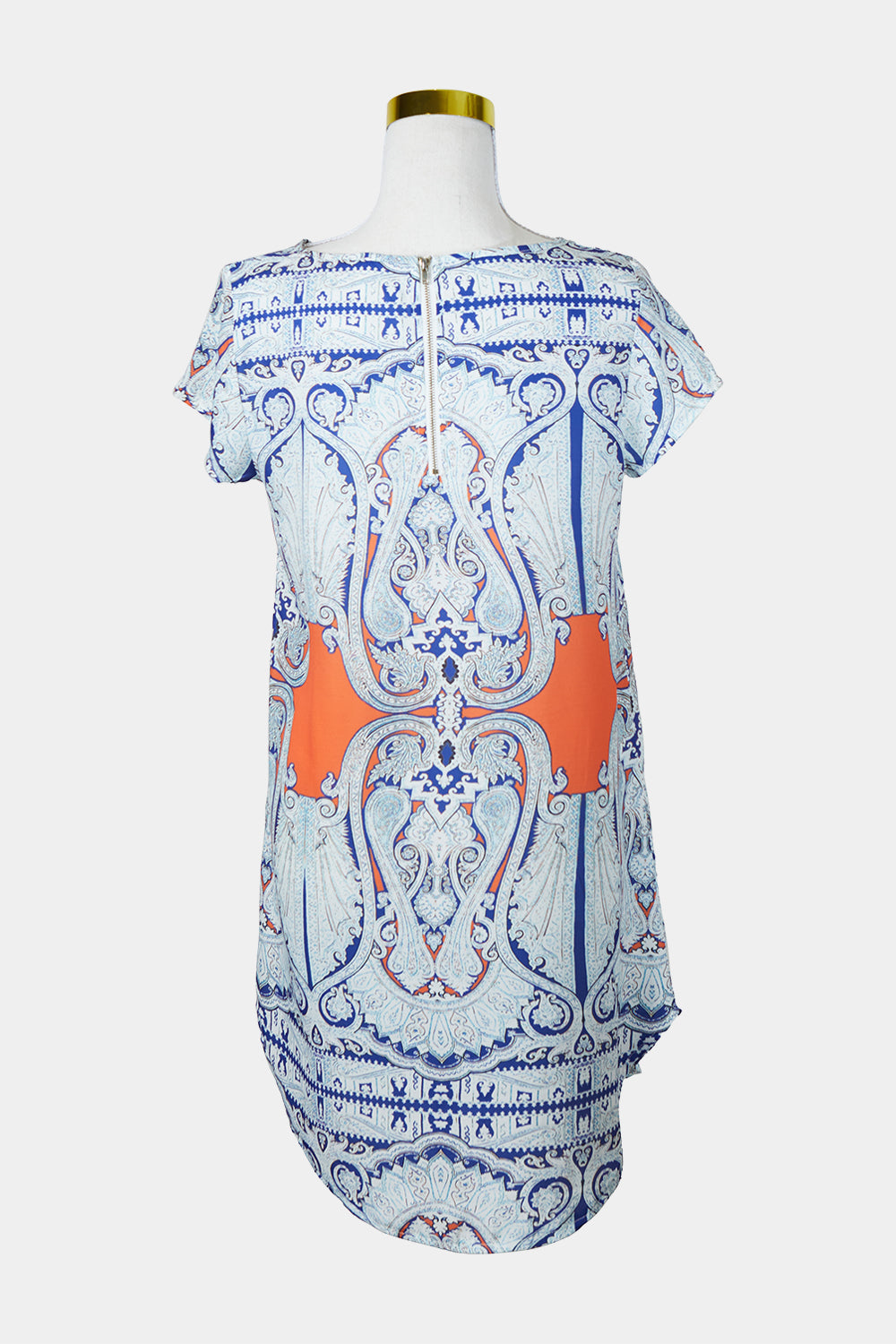 Spicy Sugar Red, White, Blue Pattern Print Shirtdress