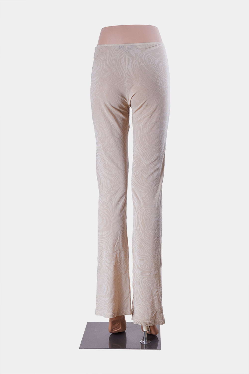 I Am Gia Beige Cut Out Mesh Flare Pant
