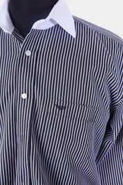 Giorgio Armani Black and White Stripe Button Down Shirt