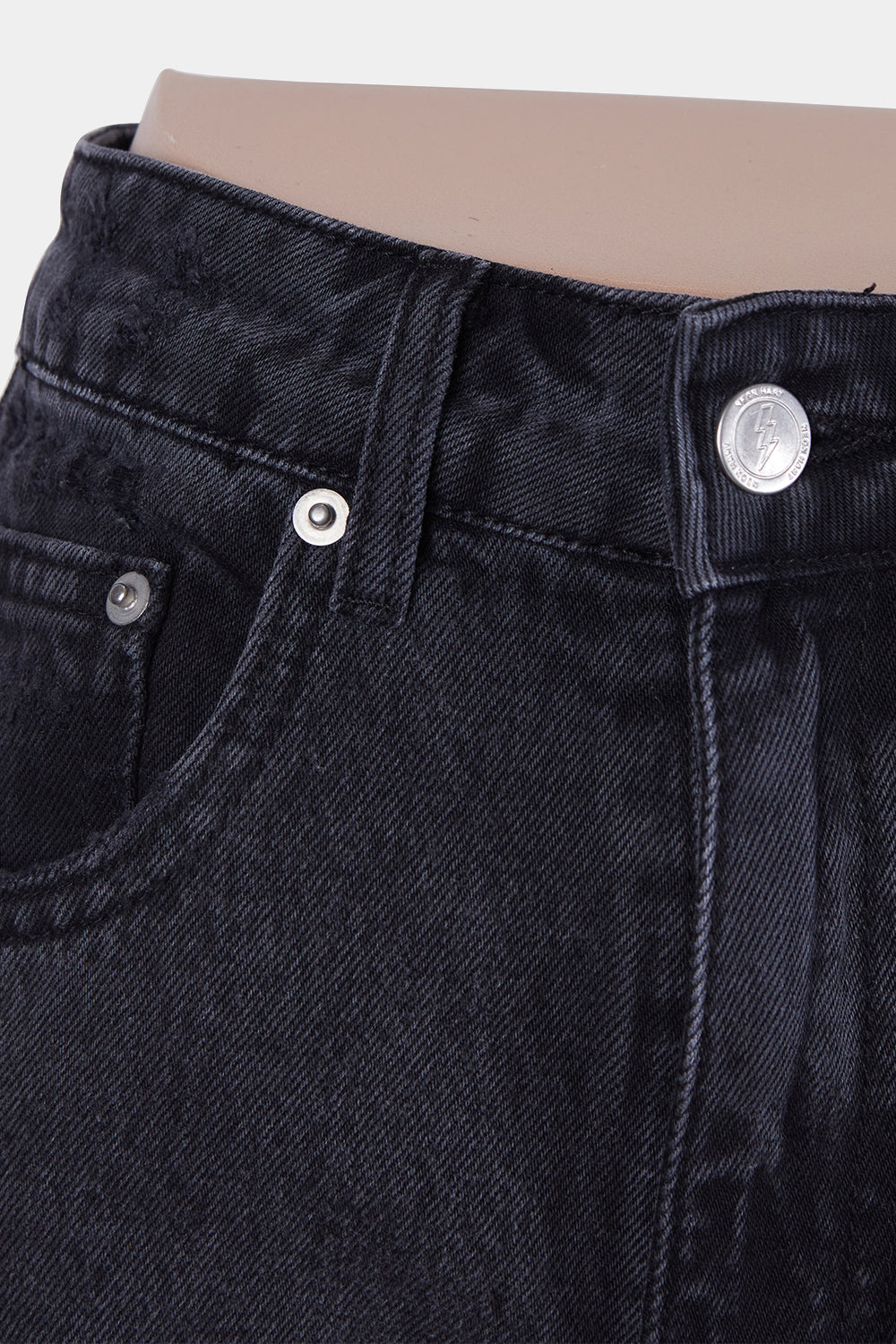 Neon Hart Black Distressed High Waist Relaxed Jeans