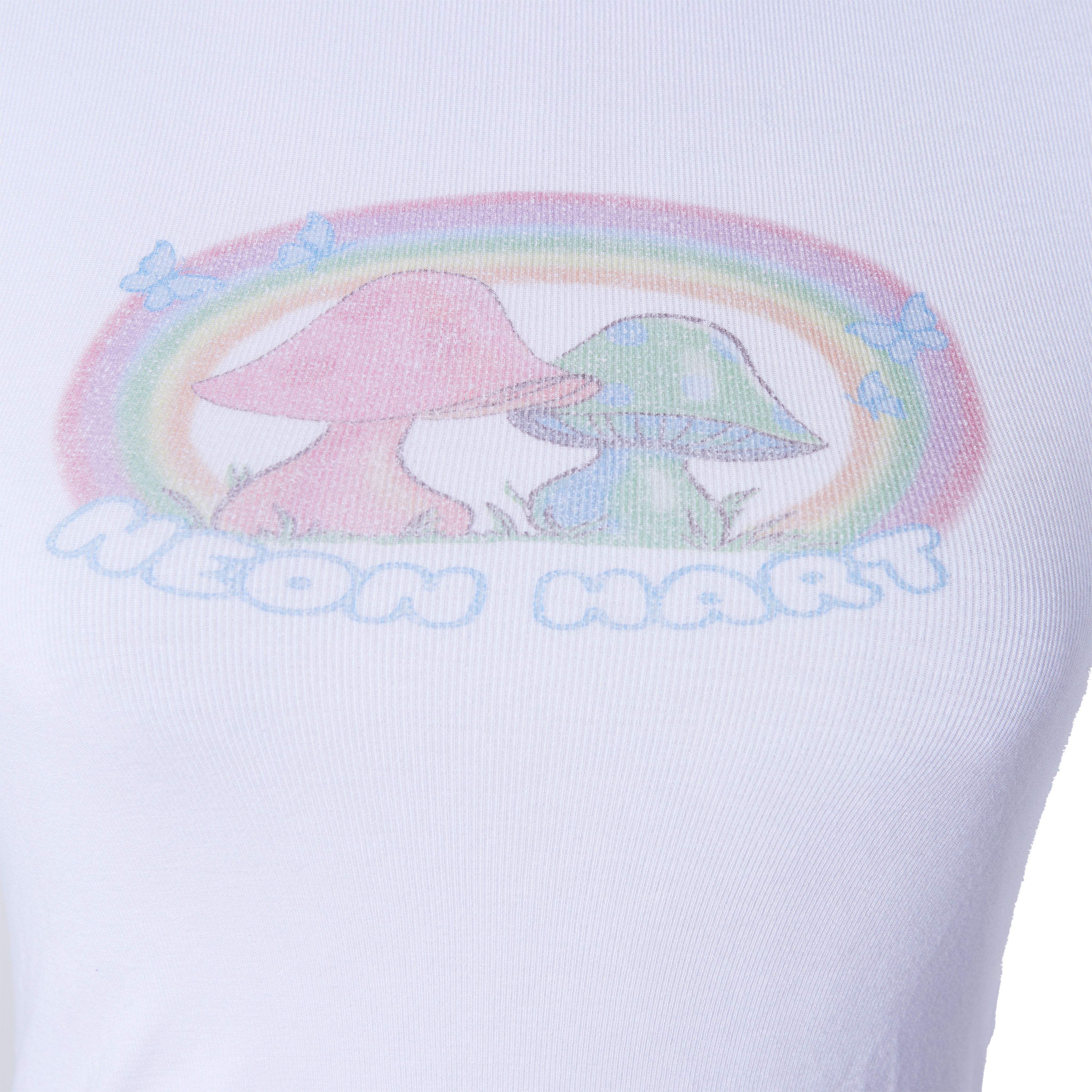 Neon Hart White Printed Crop T Shirt