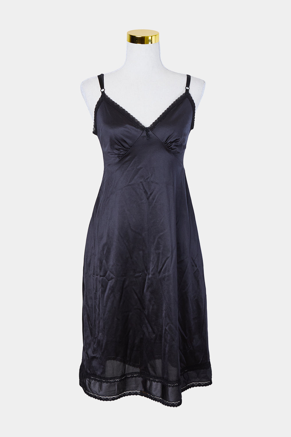 Assorted Brands Black Lace Detail Slip Dress