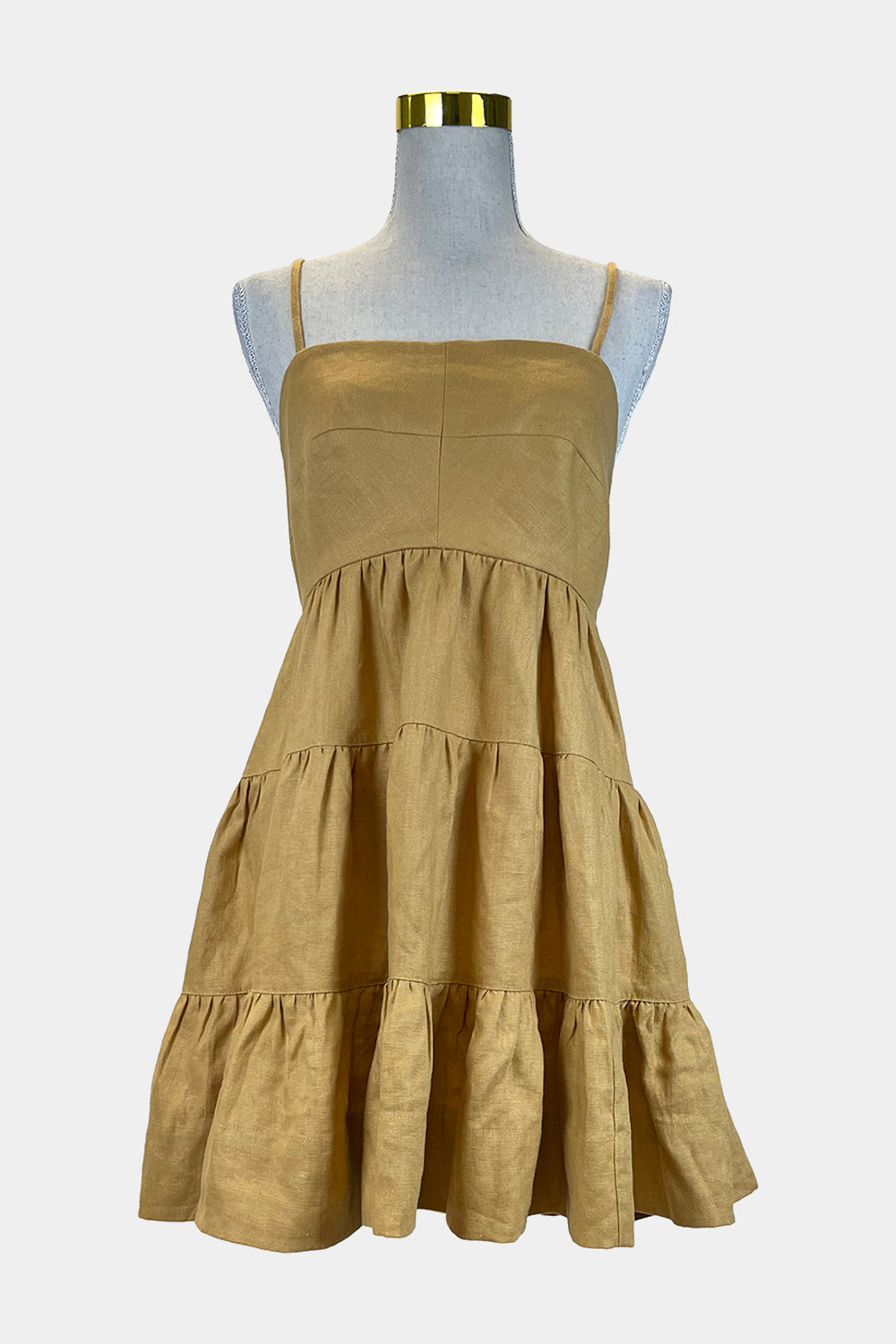 Shona Joy Mustard Tiered Dress