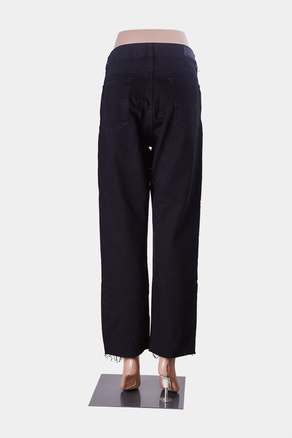 MNG Black High Waisted Button Fly Mom Jeans