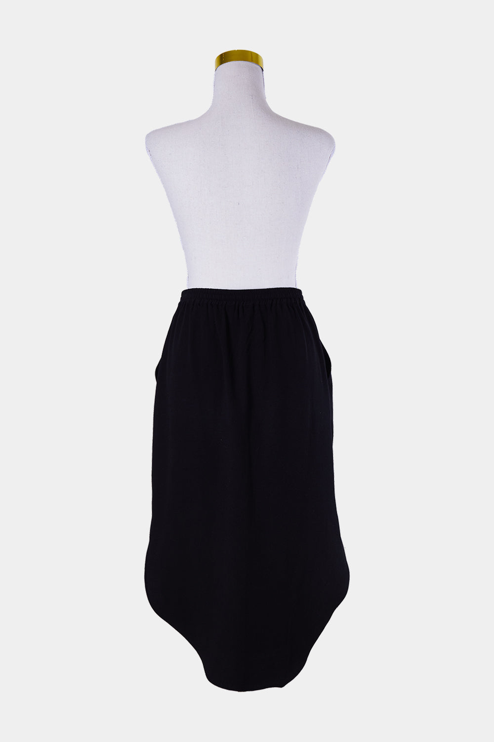 DECJUBA Black Drawstring Midi Skirt