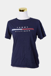 Tommy Hilfiger Navy Logo Print T Shirt