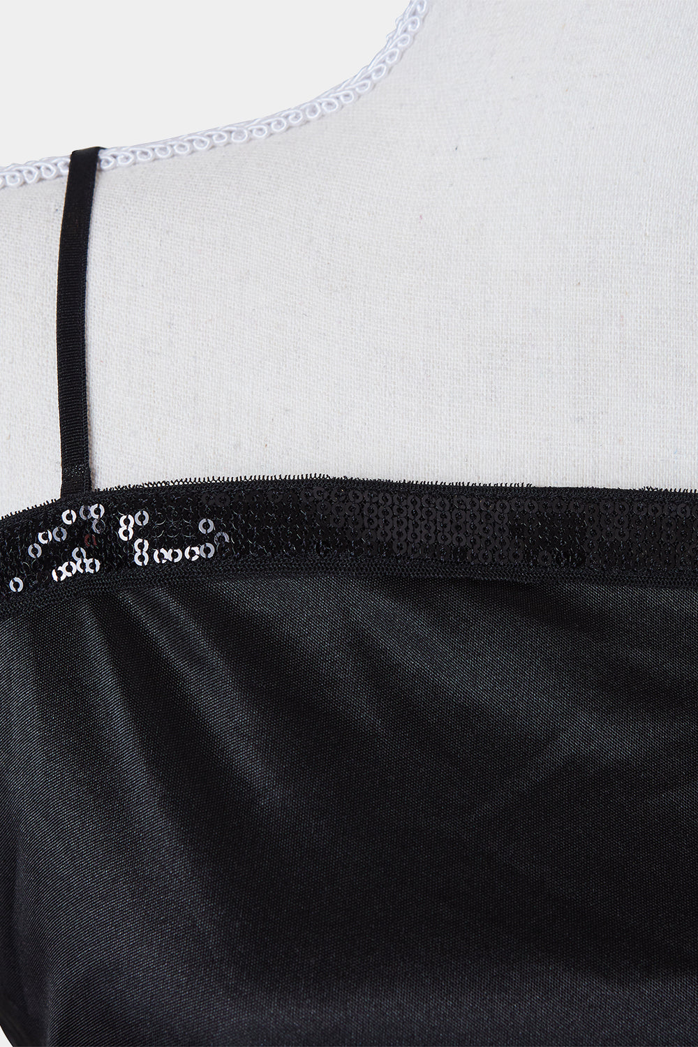 INED Black Sequin Trim Camisole