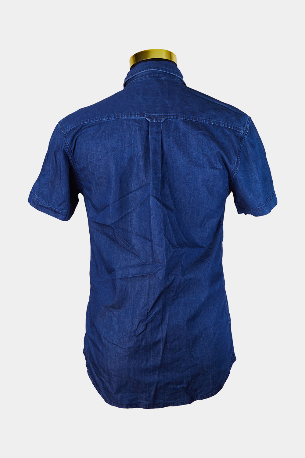 Jack And Jones Co Blue Denim Look Button Down Short Sleeve Shirt