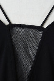 H&M Black Mesh Insert Midi Dress