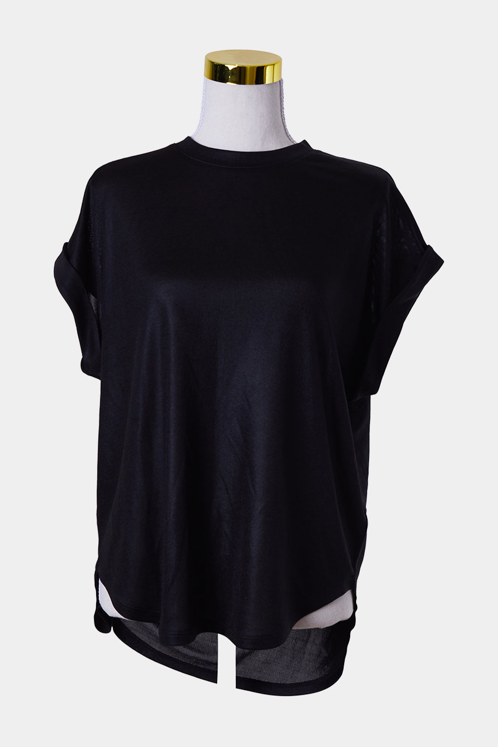 DECJUBA Black Slinky Sheer T Shirt