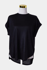 DECJUBA Black Slinky Sheer T Shirt