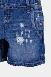 L.E.I Blue Denim Distressed Overalls