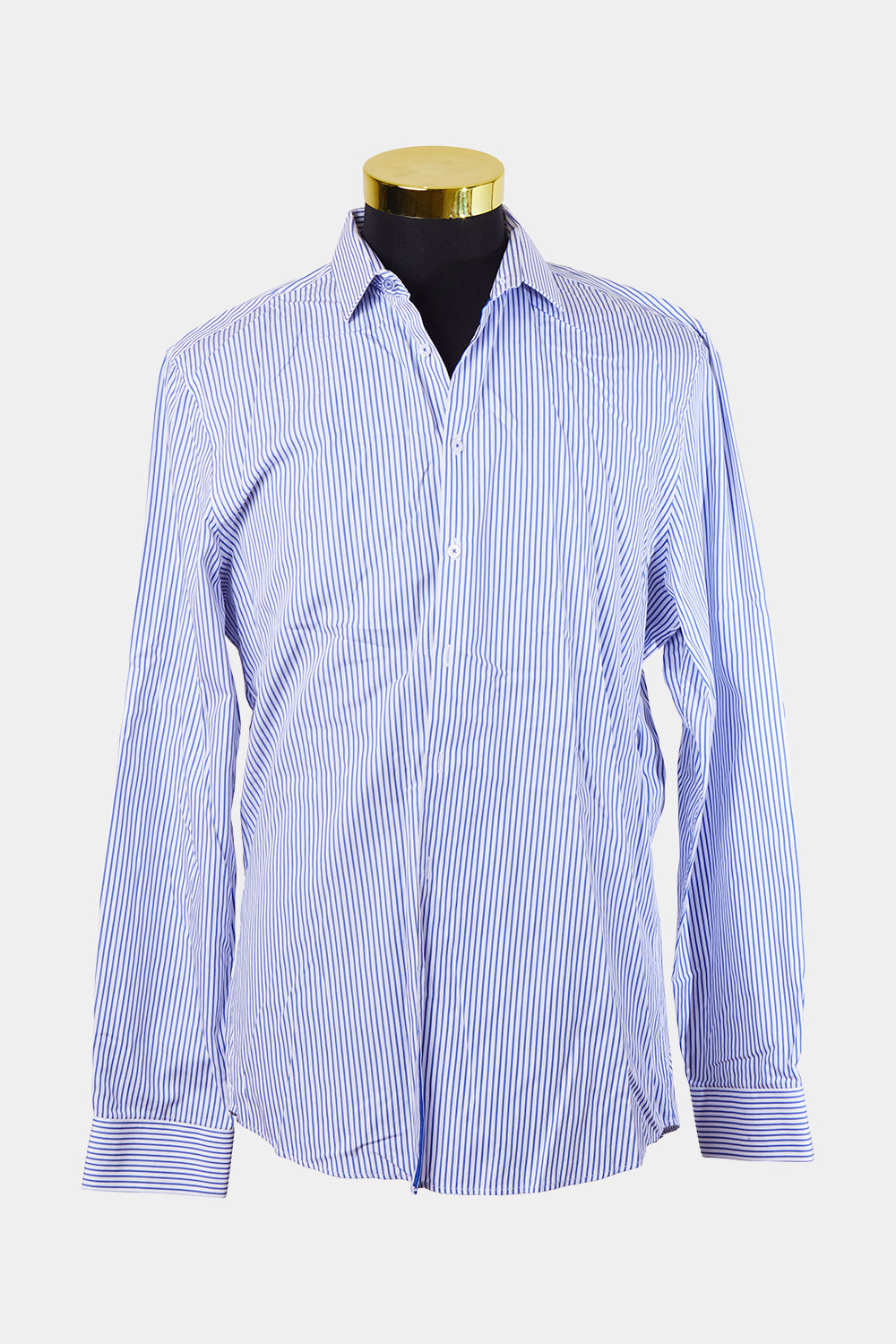 POLITIX Blue and White Stripe Slim Fit