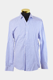 POLITIX Blue and White Stripe Slim Fit