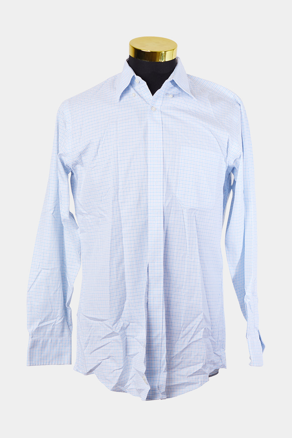 KIRKLAND Blue and White Non Iron Extra Long Button Down Shirt