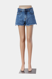 GLASSONS Blue Distressed Denim Shorts