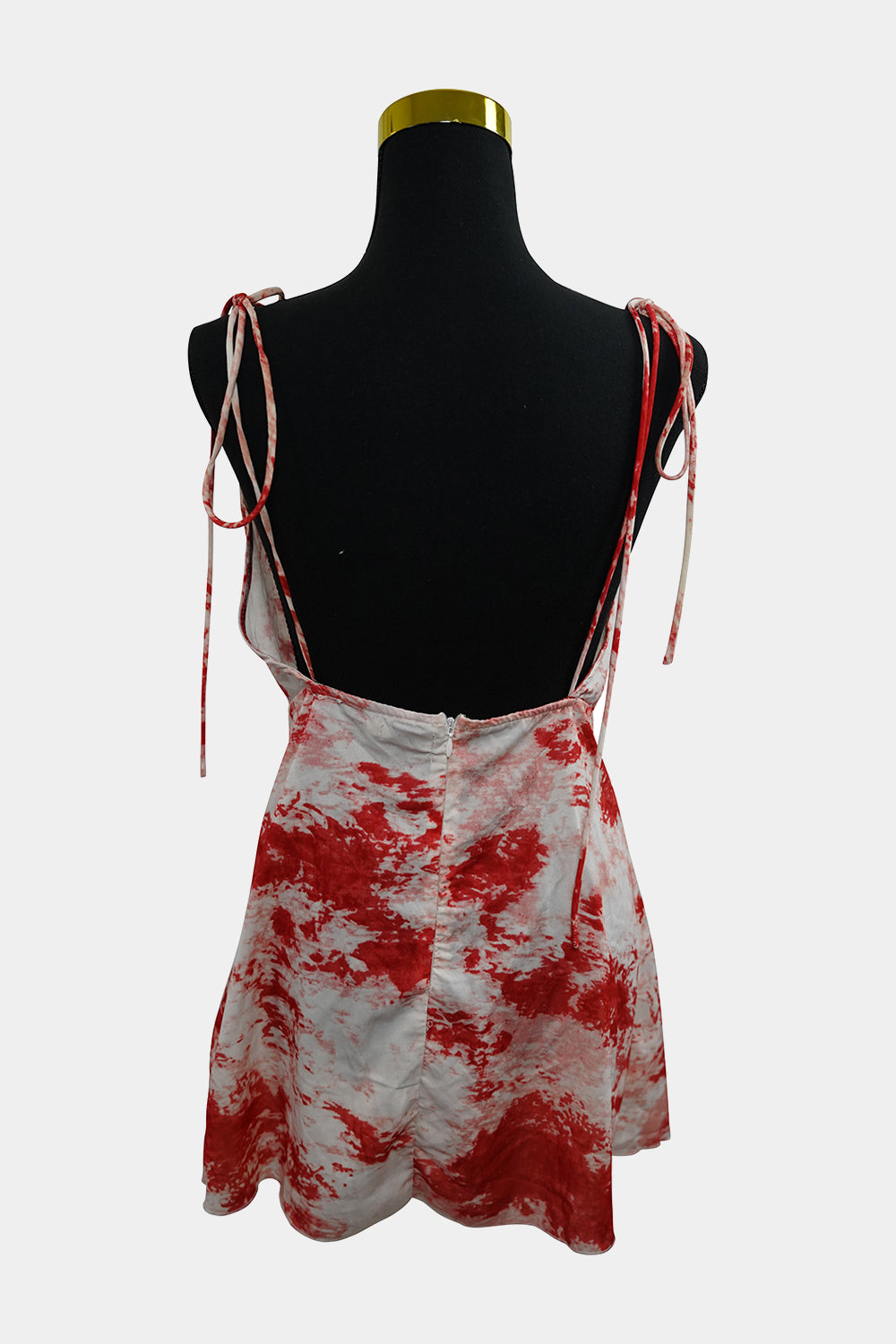 Beginning Boutique Pink, White, Red Cowl Neck Tie Back Dress