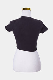 FACTORIE Black Iowa Print Crop T Shirt