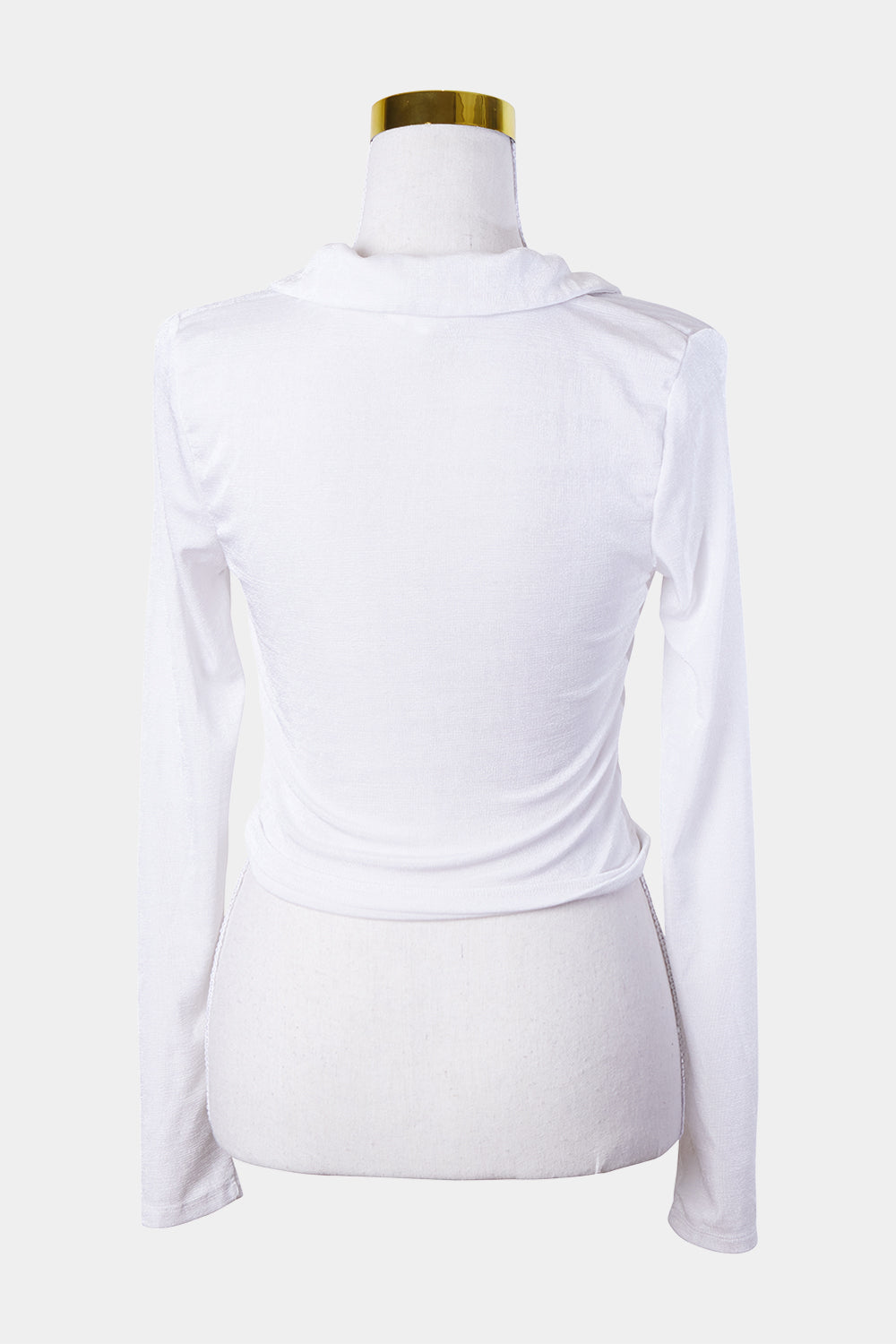 GLASSONS Whitte Ruched Front Collared Top
