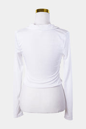GLASSONS Whitte Ruched Front Collared Top