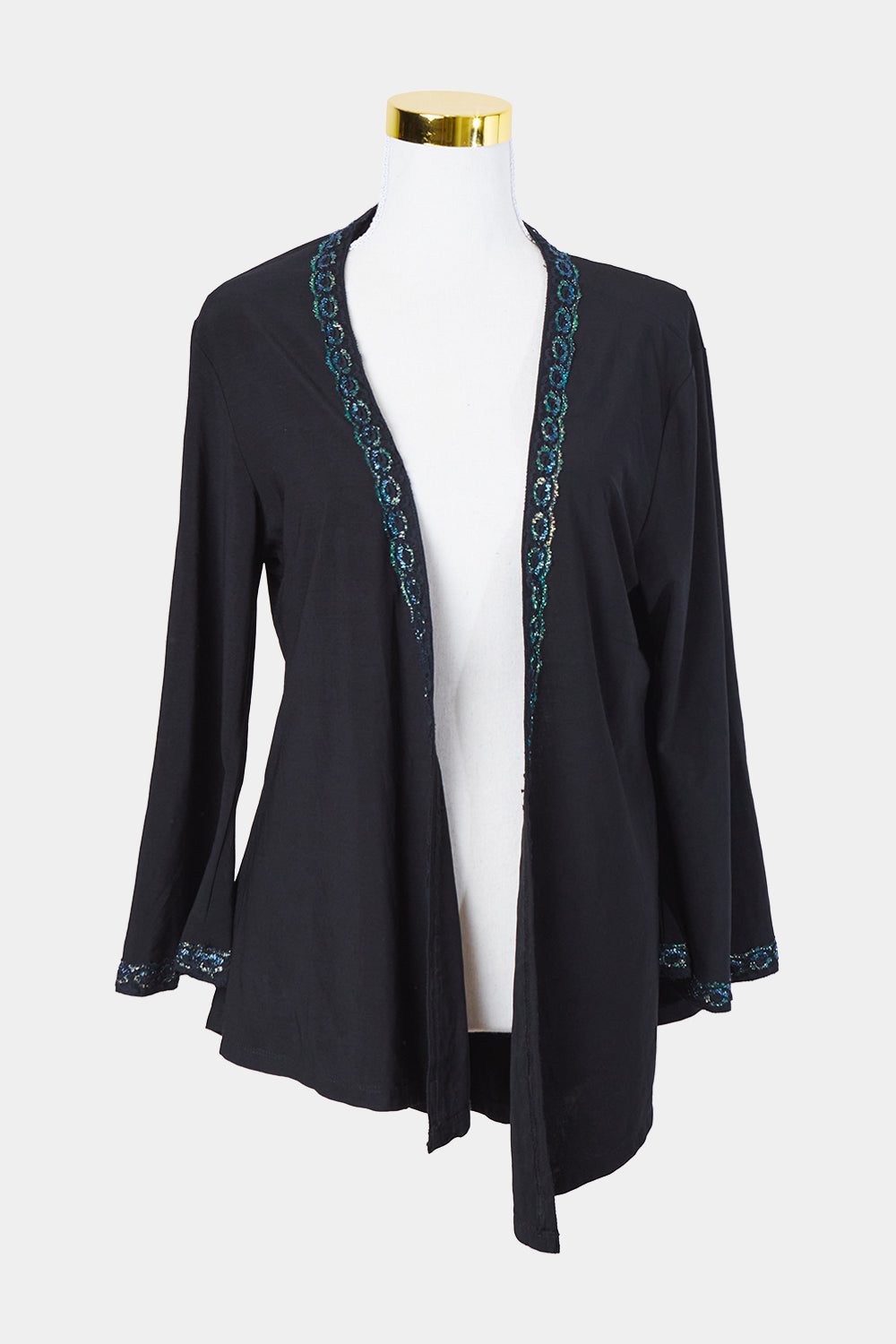 Fanny Lam Black Beaded Kimono Shirt