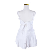Saints And Secrets White Lace Detaiil Tie Back Dress