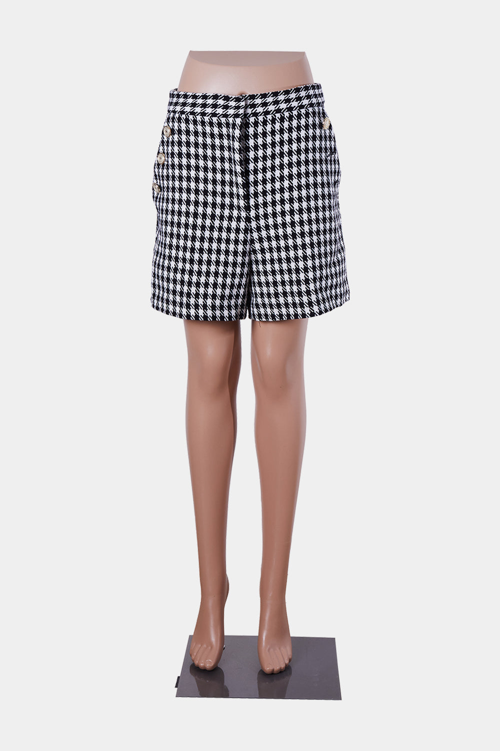 ZARA Black Herringbone High Waisted Dress Shorts