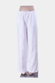 SUBTITLED White Drawstring Linen Pants