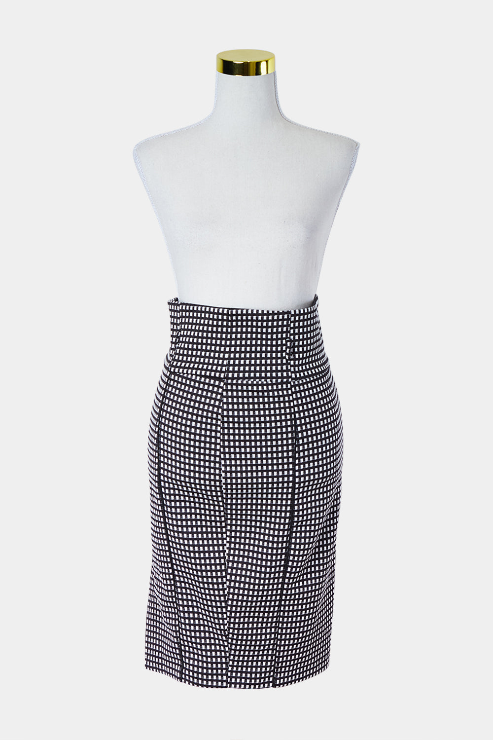 TEMT Black and White Pattern High Waisted Textured Pencil Skirit