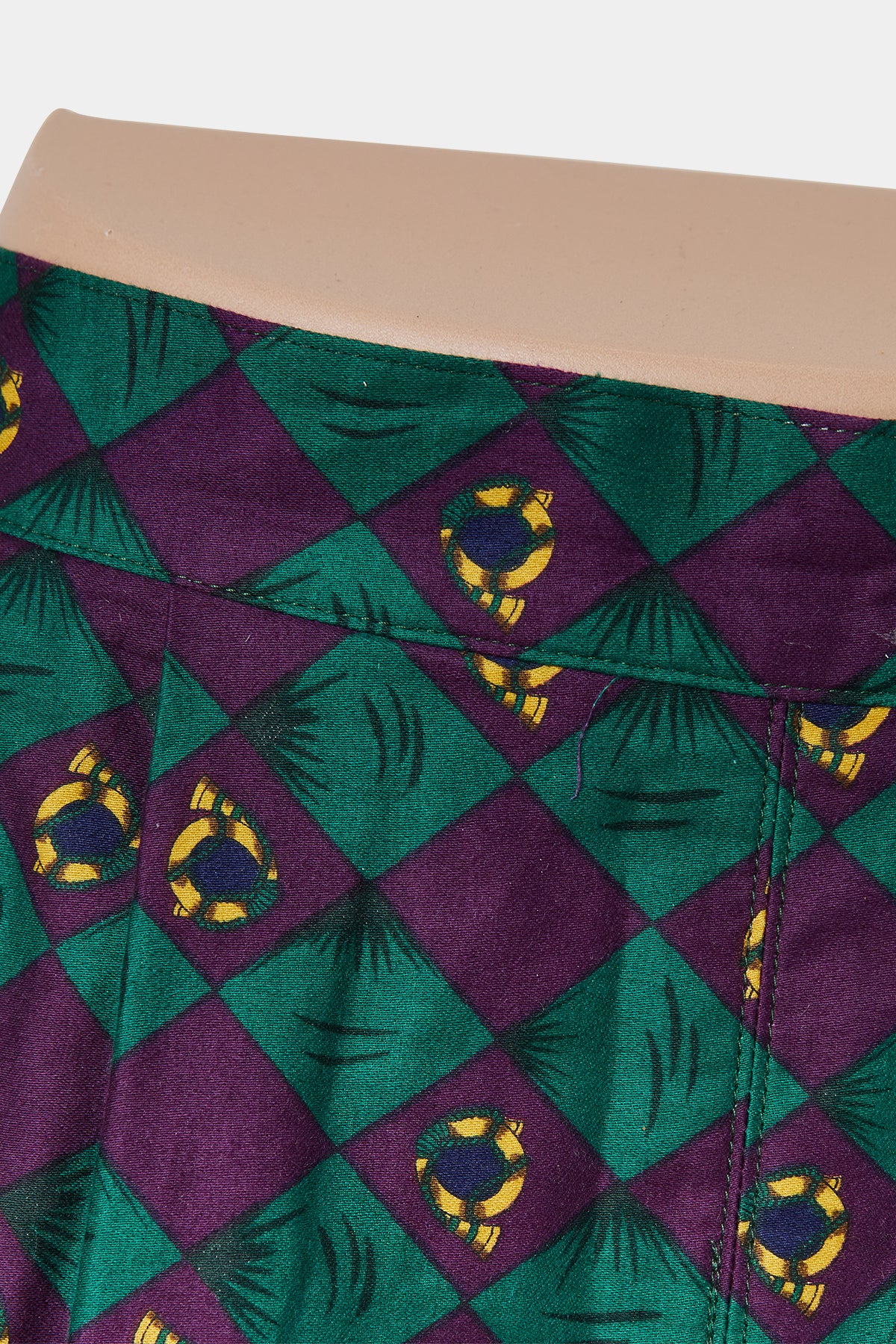 Alexander Campbell Green and Purple Pleated Midi Skirt