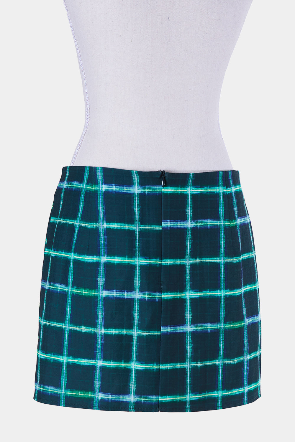 White Fox Green Print Mini Skirt
