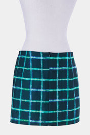 White Fox Green Print Mini Skirt