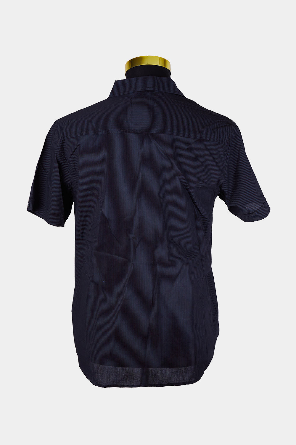 OAKRIDGE Black Pinstripe Short Sleeve Button Down Shirt