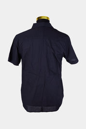 OAKRIDGE Black Pinstripe Short Sleeve Button Down Shirt