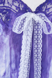 Assorted Brands Purple and White Lace Detai Tie Dye Slip Dress