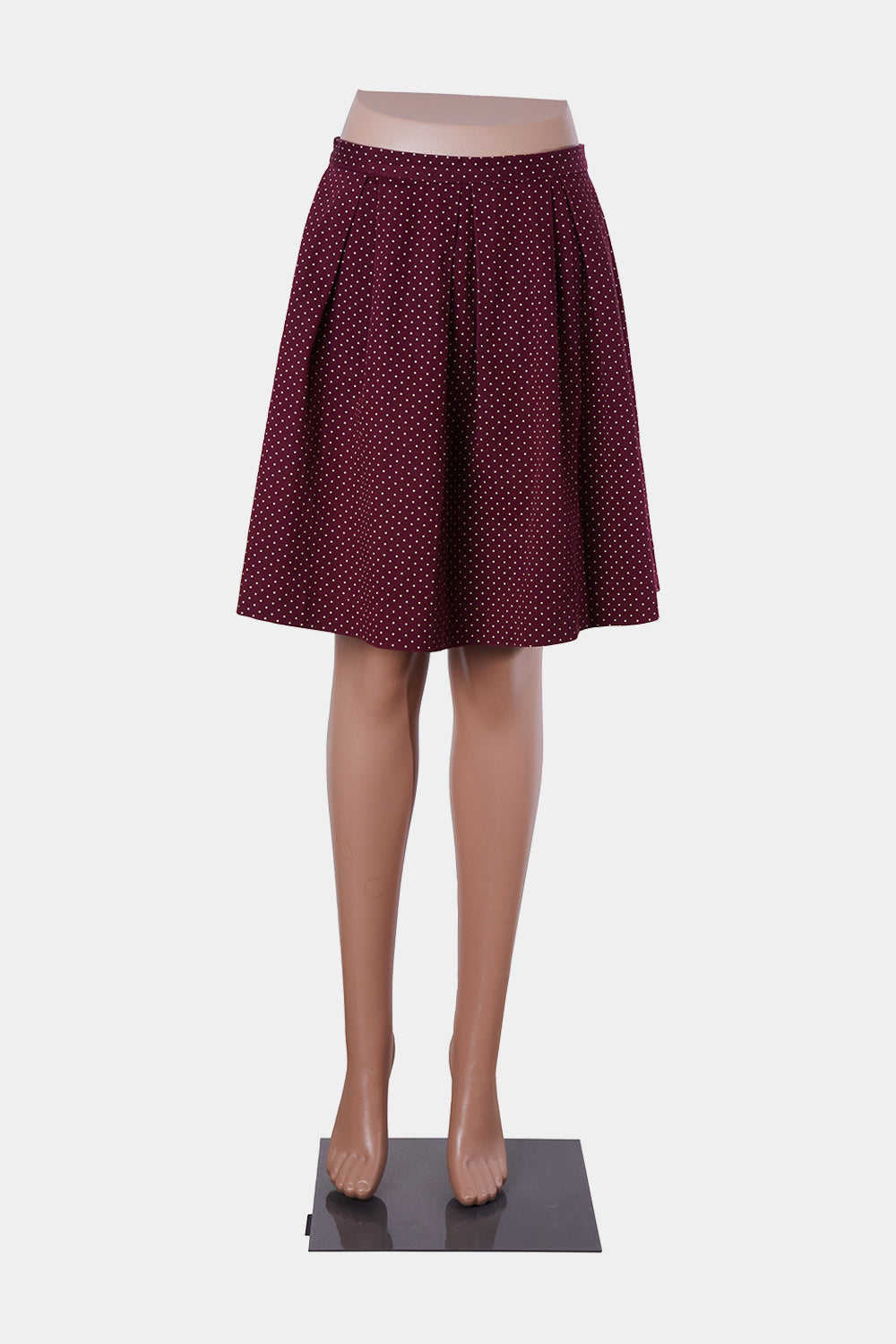 Princess Highway Maroon Polkadot Skater Skirt