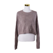 GLASSONS Brown Crop Knit Sweater
