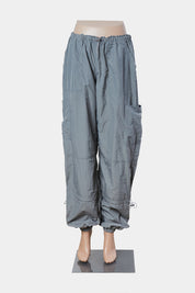 White Fox Grey Toggle Nylon Cargo Pants