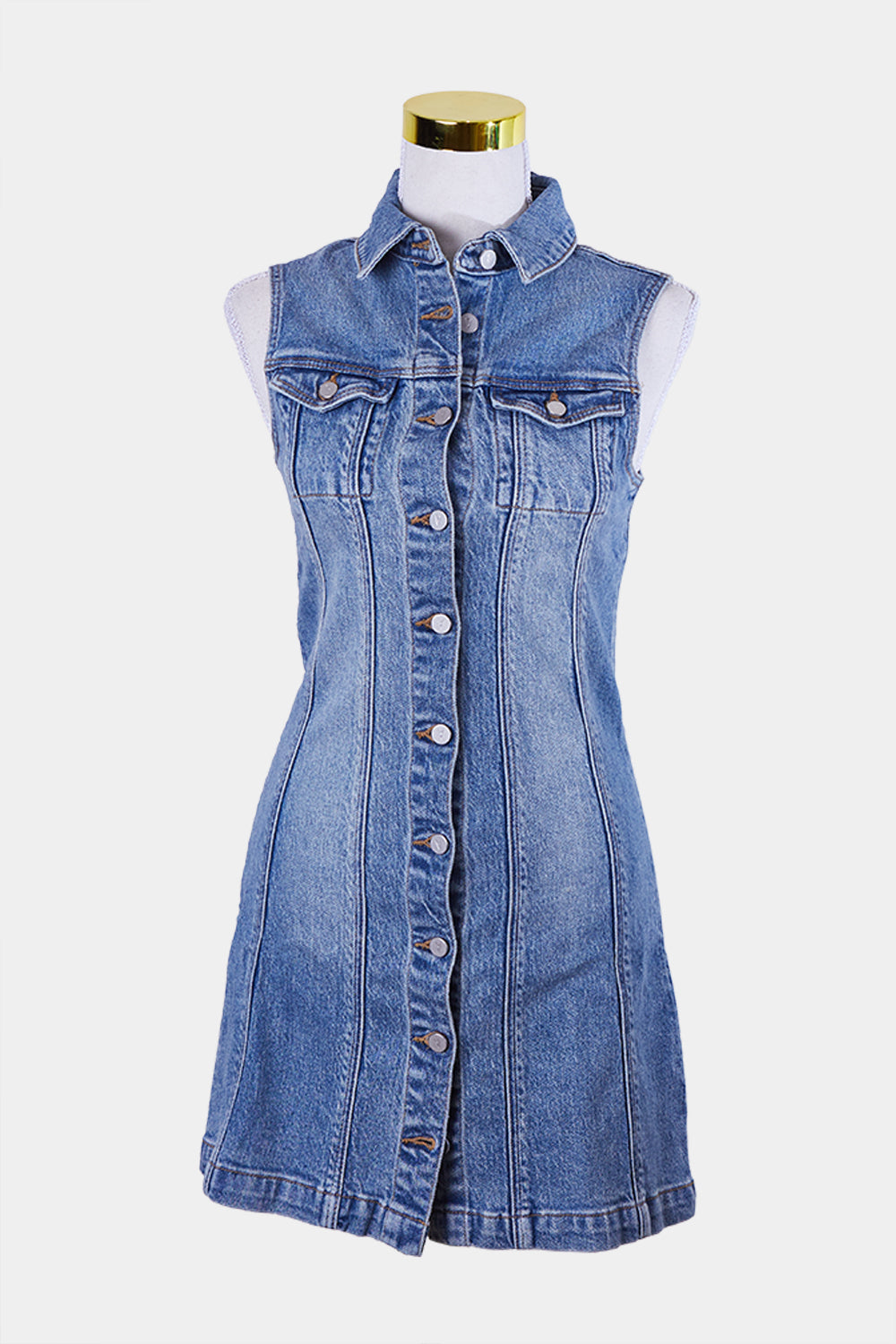 Abrand Jeans Blue Denim Button Down Dress