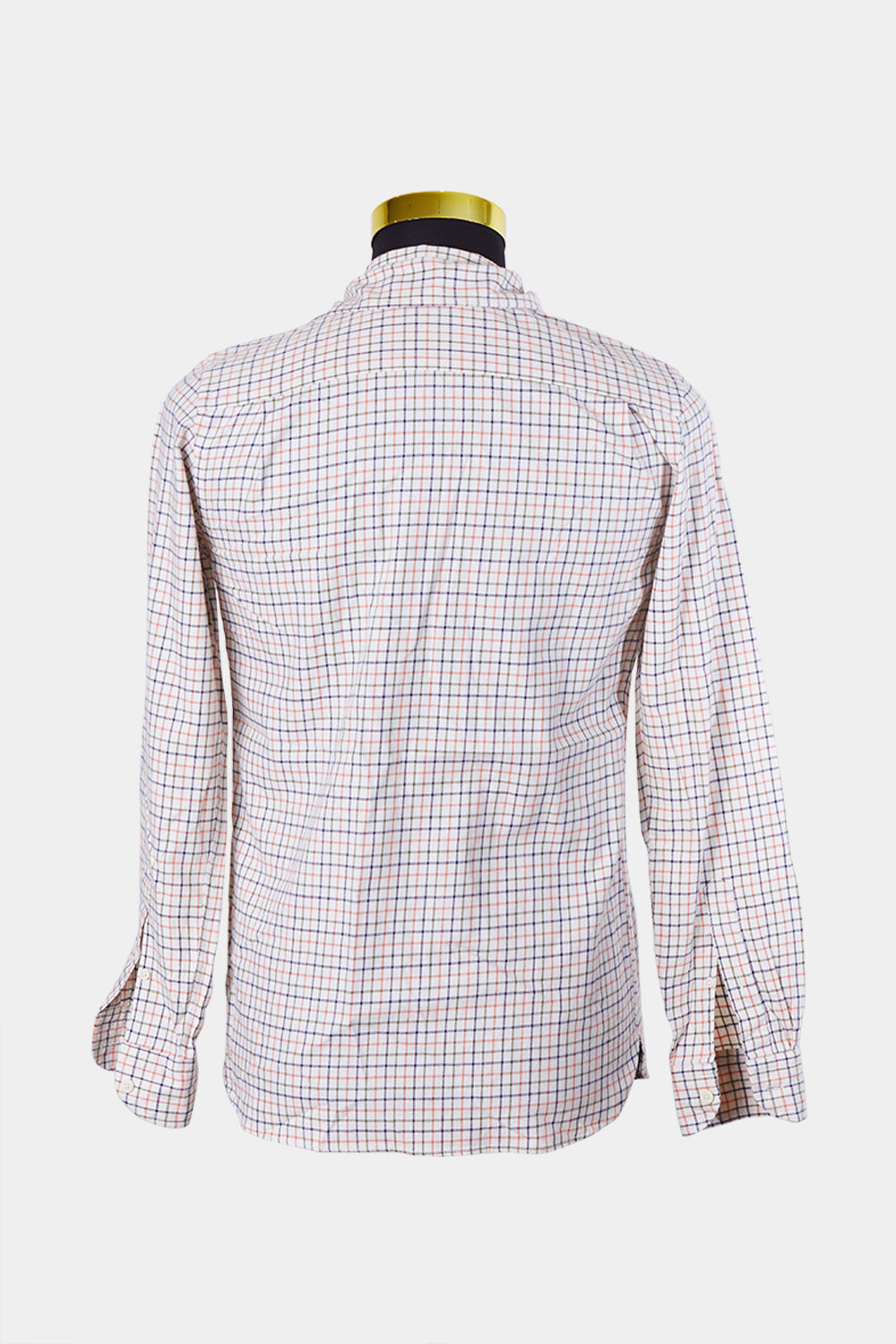 ZARA Beige, Orange, Green, Navy Pattern Button Down Shirt