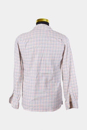 ZARA Beige, Orange, Green, Navy Pattern Button Down Shirt