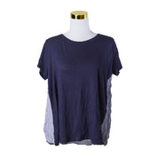 Seed Heritage Navy and White Stripe Back T Shirt