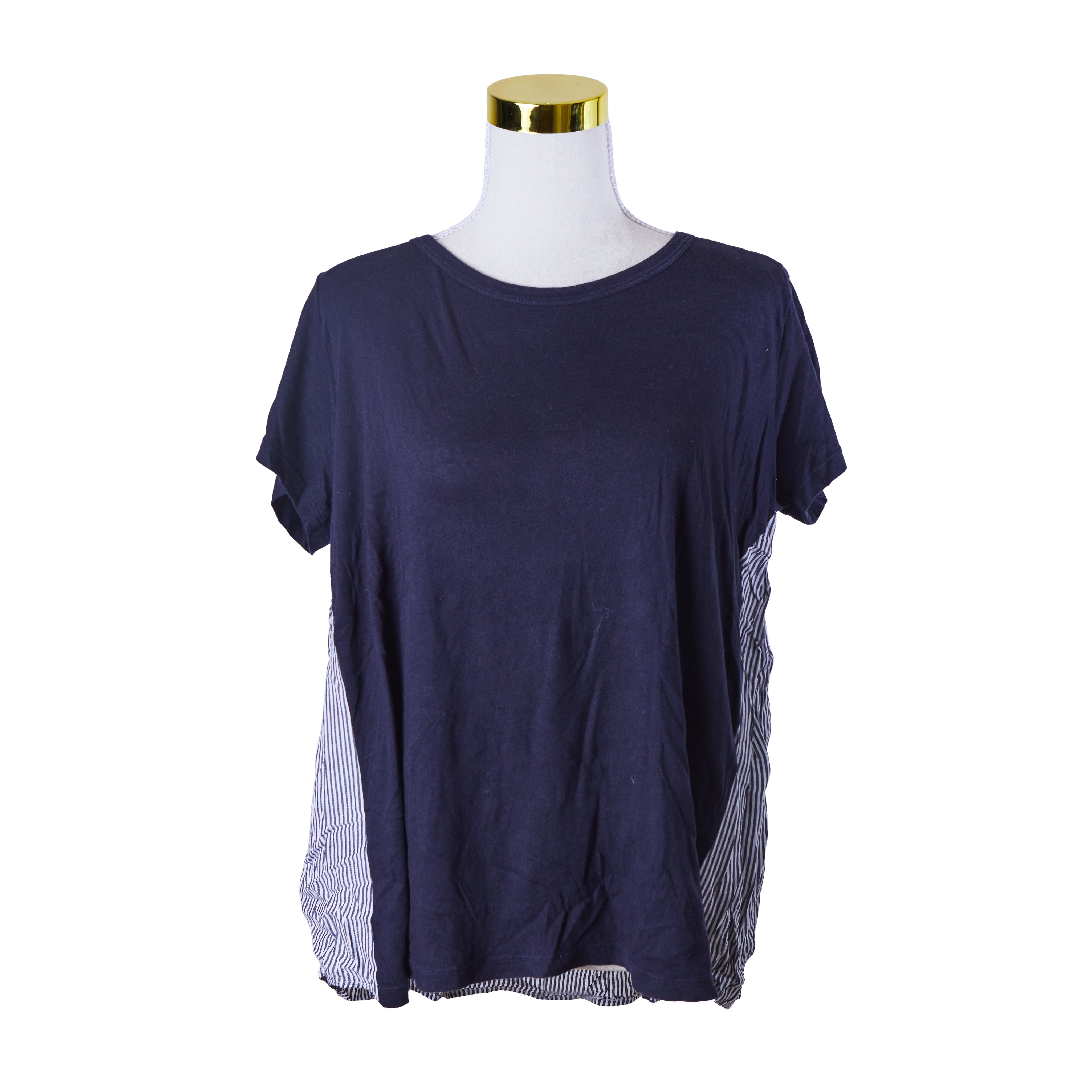 Seed Heritage Navy and White Stripe Back T Shirt