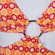 Mieses Swimwear Orange Print Ring Front Mini Dress