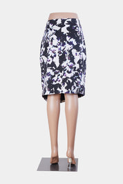 PORTMANS White, Black, Purple Zip Detail Pencil Skirt