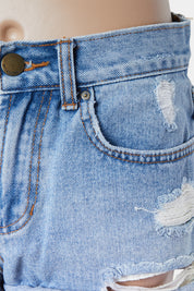 BILLABONG Blue Distressed Denim Shorts