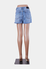 GLASSONS Blue High Waisted Denim Shorts