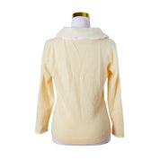 JESSICA Yellow Faux Fur Neck Knit Cardigan