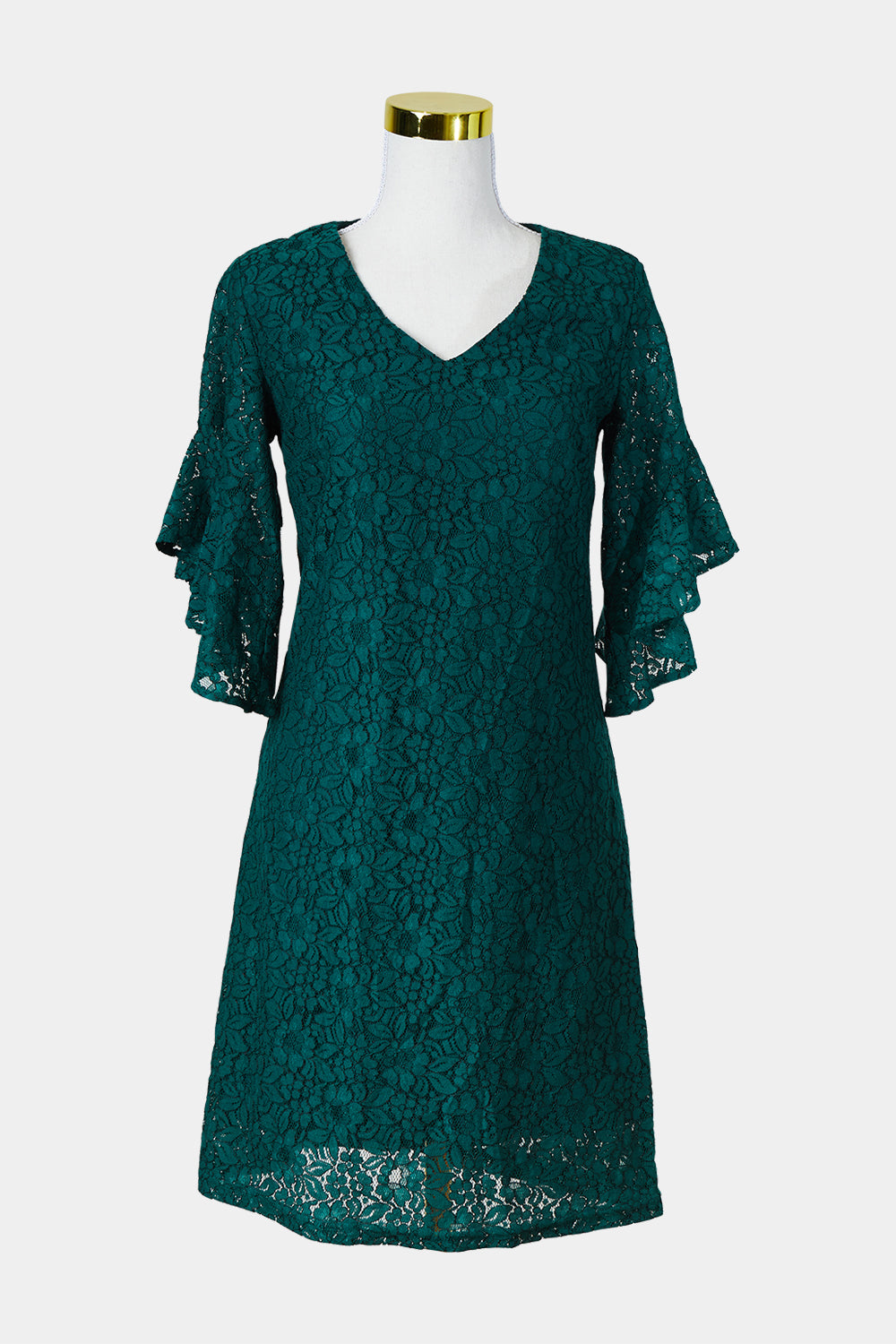 PREVIEW Green Lace Frill Sleeve Dress